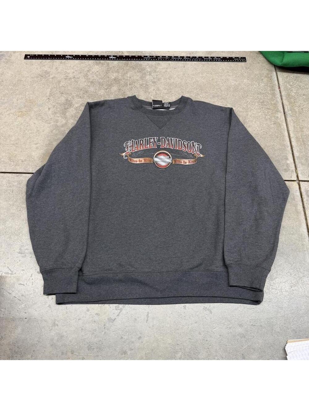 vintage harley davidson dark grey spell out crewneck size xxl